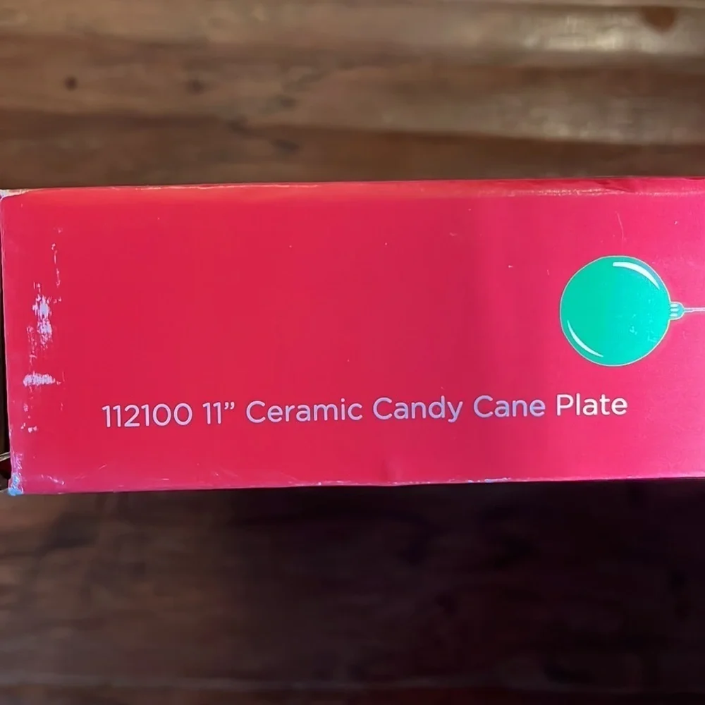 Kirkland’s Ceramic Candy Cane Plate